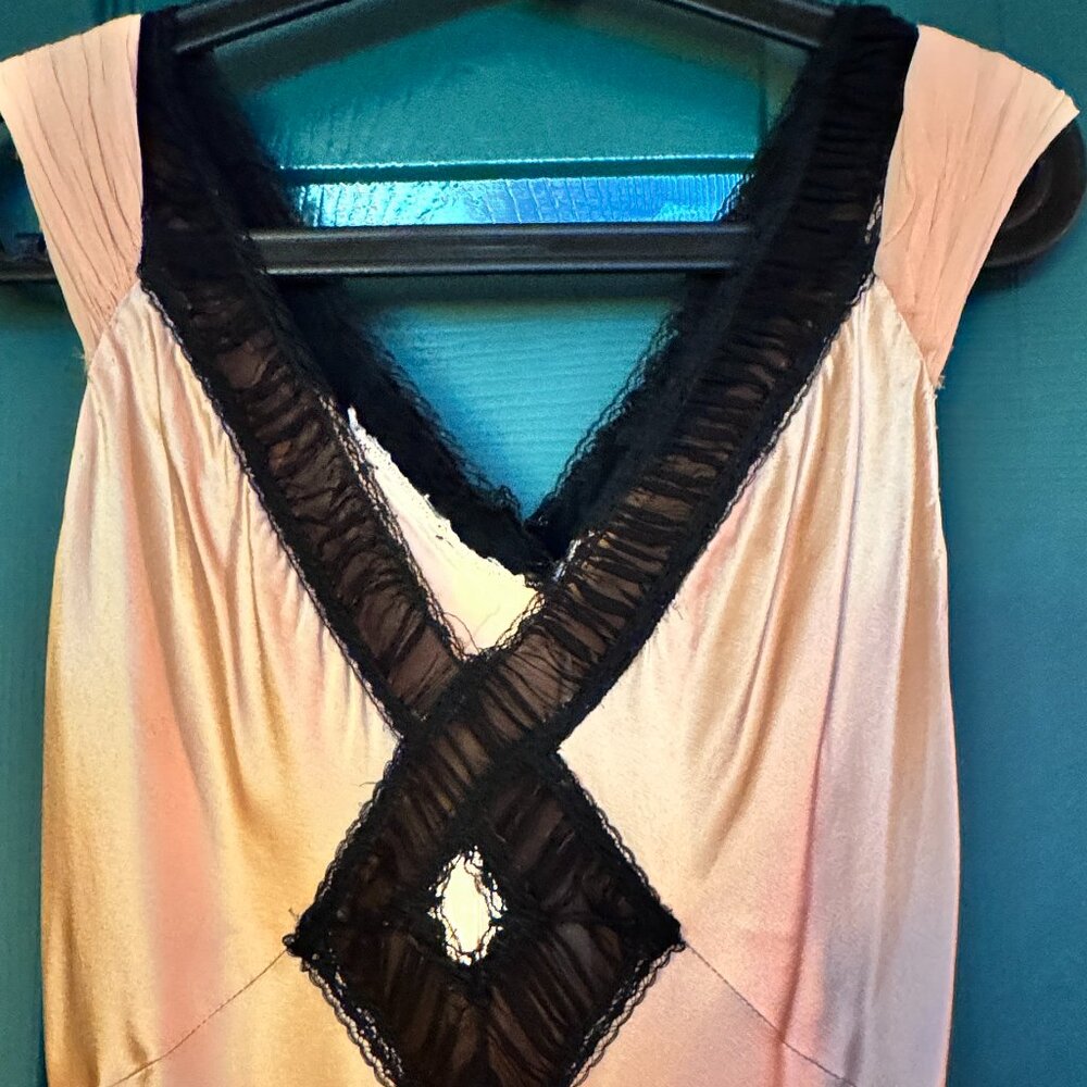 Peach Rayon (Silk like) vintage slip dress